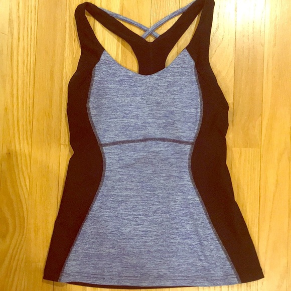 Lucy colorblock purple/black racerback tank top - Picture 1 of 4